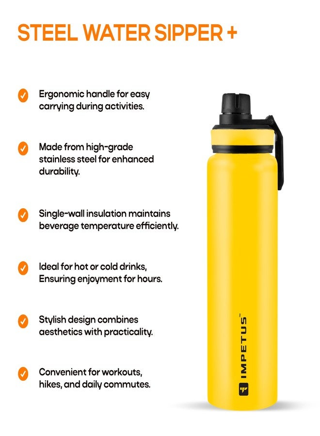 IMPETUS Water Sipper Stainless Steel Water Bottle 1 Litre Steel Water Bottle for School, Gym bottle Water Bottle for Men Leakproof, Rust free Steel sipper bottle - Image 4
